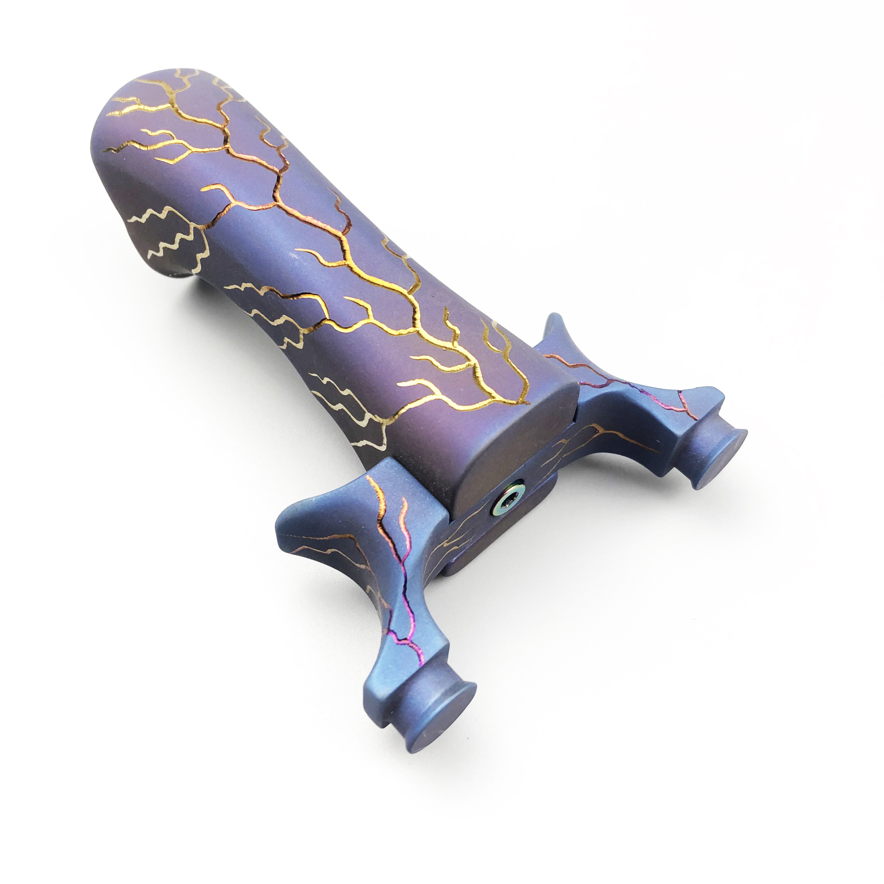 奇策x1夹片弹弓钛合金快压免绑户外精准大威力烤蓝闪电纹扁皮筋弓