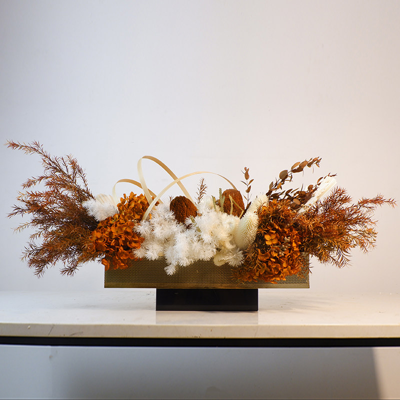 现代风格干花插花客厅家居酒店前台永生花摆放仿真花