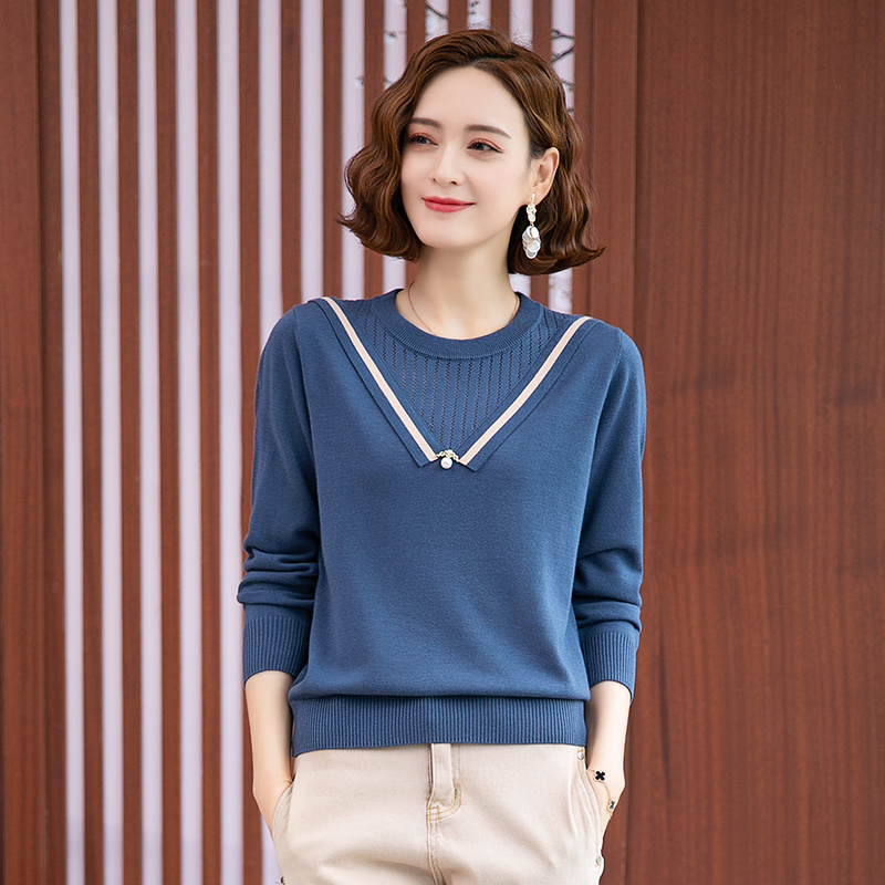 浅秋2021秋装新款邦宝女装声雨竹正品品牌针织衫毛针织衫