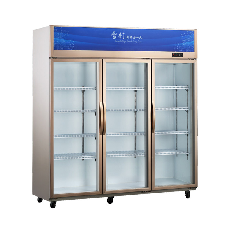 雪村1.8米三开门上机组超市啤酒饮料陈列柜冷藏保鲜柜点菜展示柜