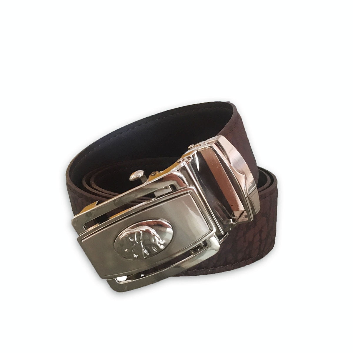 腰带新款大象皮带牛皮滑扣泰国进口纯皮男士腰带