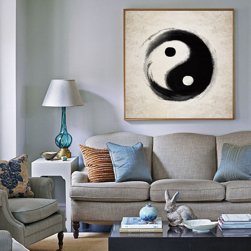 风水画太极图中式装饰画玄关画餐厅书房背景墙画客厅挂画镇宅壁画