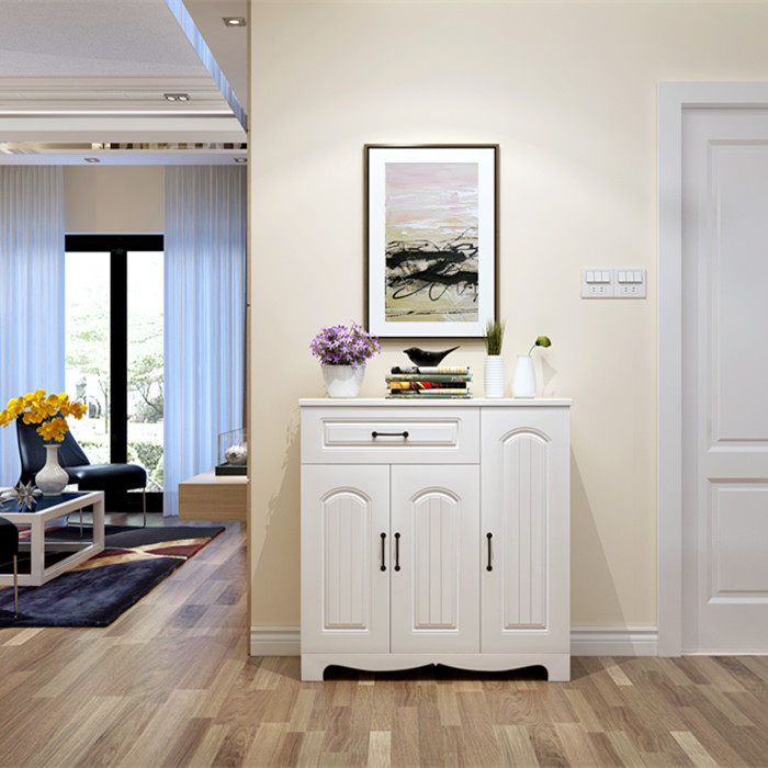 简欧鞋柜玄关柜白色鞋架带抽屉阳台收纳柜门厅鞋柜装饰柜可定制