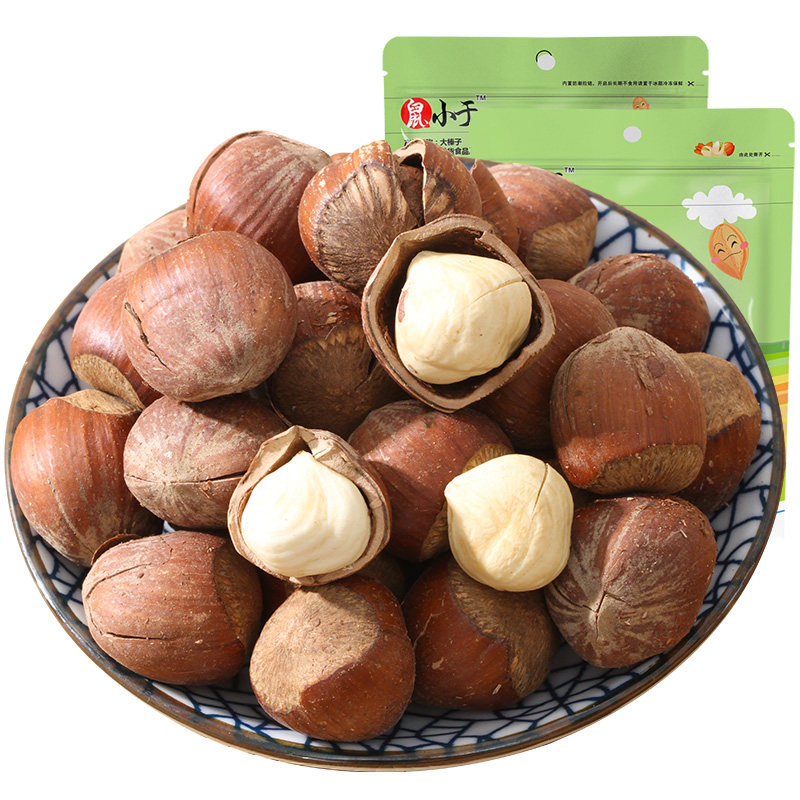 好吃佬东北特产大个薄皮手剥原味开口美国大榛子坚果110g*2包邮
