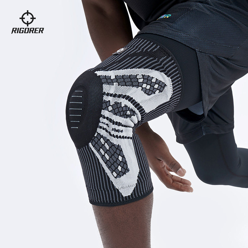 准者新款暗黑黑蝴蝶弹簧弹力篮球透气防滑运动运动护膝