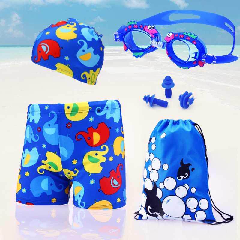 儿童游泳泳装备用品全套男童泳裤泳帽泳镜套装儿童泳衣