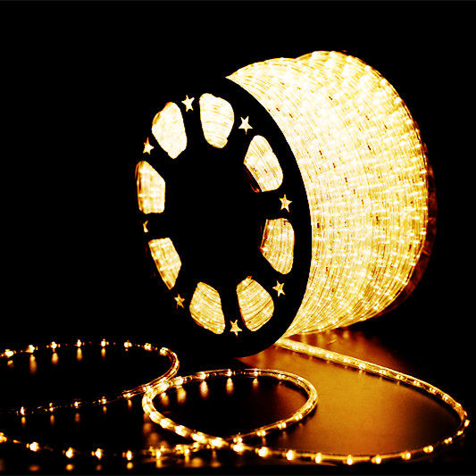 彩虹管灯led灯带二线黄色蓝色暖白色彩色灯装饰灯