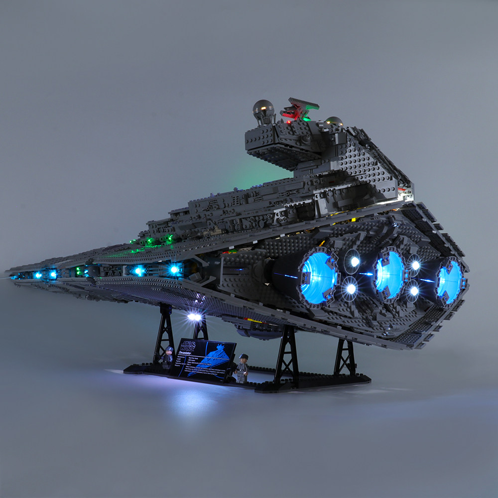 yeabricks适用乐高75252帝国星舰灯光配件星球大战led塑料积木