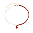 Heart Red Love Neck Chain Pearl Clavicle Chain Female Short Neck Jewelry Choker Necklace Neck Band Female Original Heart Red Love Neck Chain Pearl Clavicle Chain Female Short Neck Jewelry Choker Necklace Neck Band Female Original