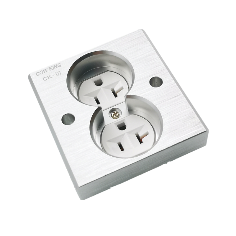 cowking美式2位20mm铝合金面板发烧音响专用墙插插座
