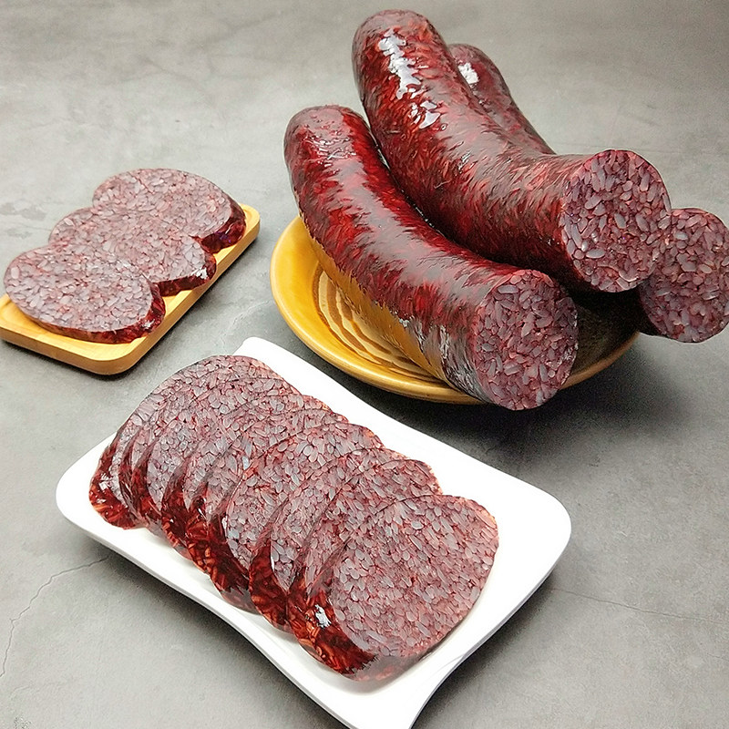 湖南湘西怀化会同糯米血肠农家手工米肠猪血肠衣