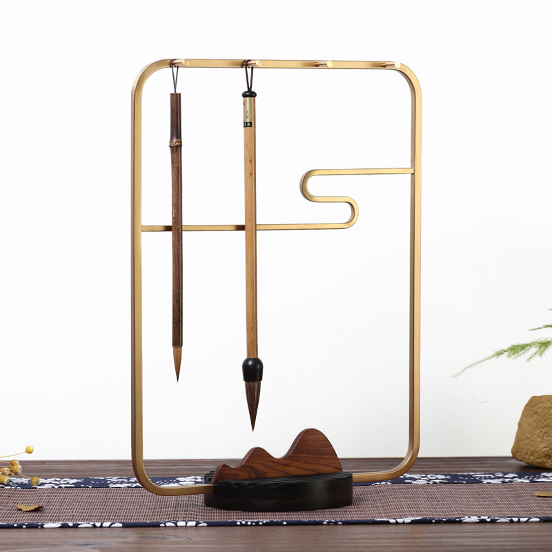 笔架毛笔架和合学生金属铁合金文房四宝摆件毛笔创意文房四宝