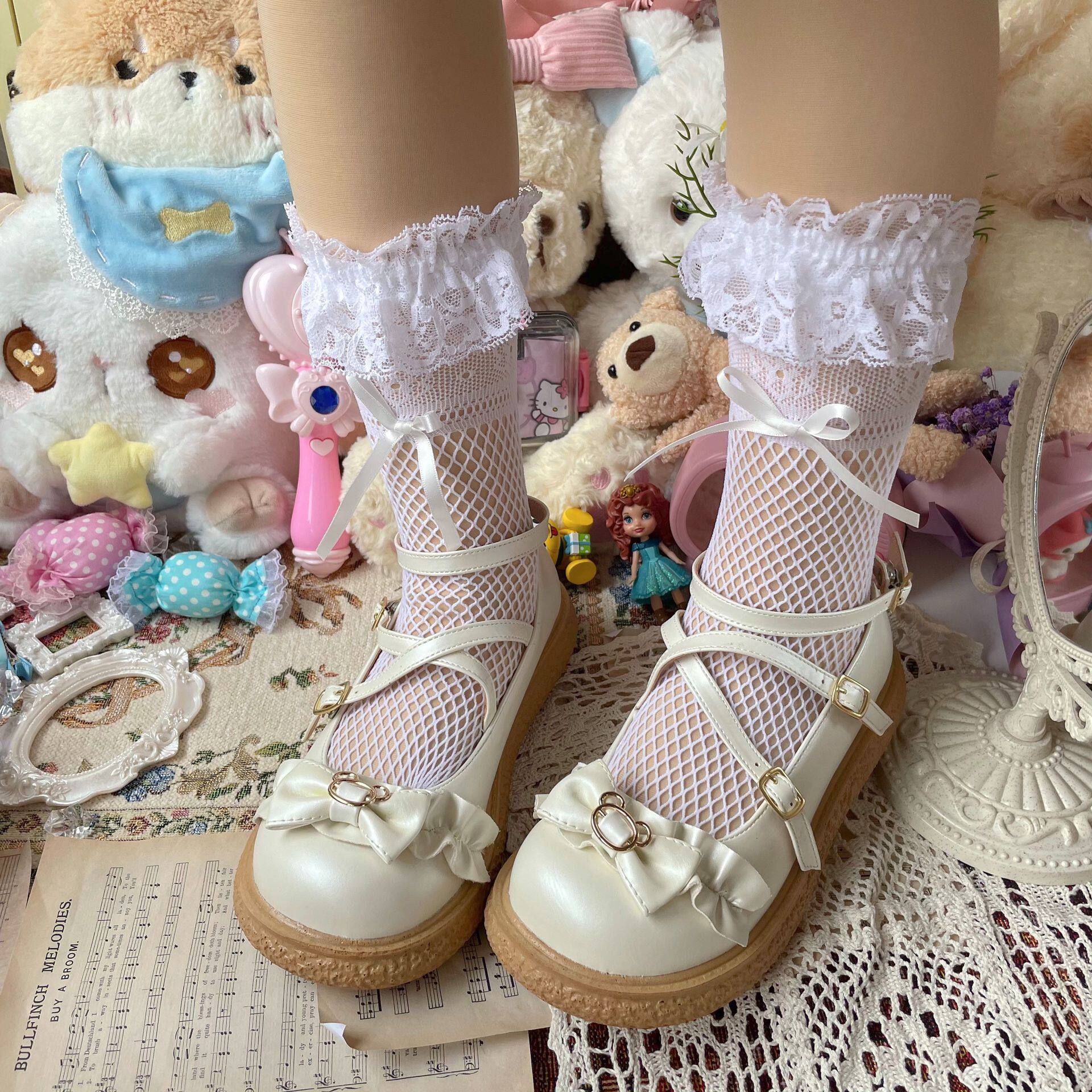 暮色晚樱原创呆呆熊lolita大头鞋圆头lo可爱学生单鞋