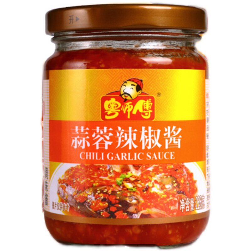 粤师傅蒜蓉辣椒酱226g微辣下拌饭酱拌面蒸排骨酱烧烤肉酱蒜香鲜香