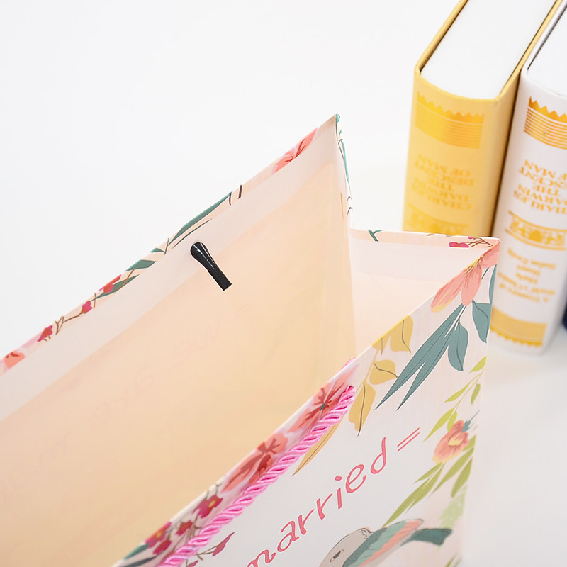 爱情鸟送礼纸袋覆膜优质白卡纸手提袋礼品包装袋五个起包邮礼品袋