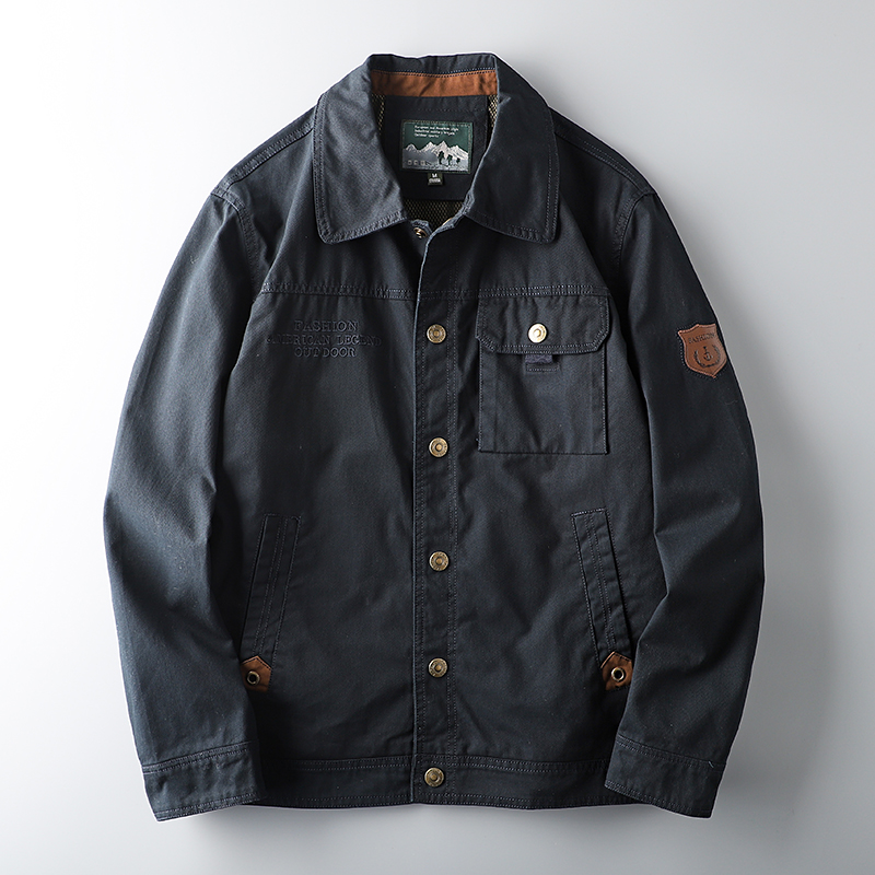 外贸原尾单剪标美式复古工装外套男春秋出口大码男装男士秋季夹克