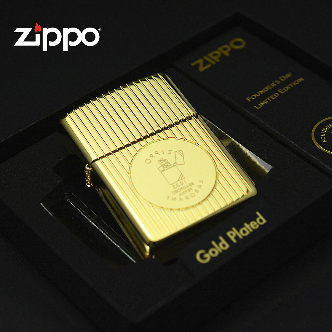 正品zippo打火机2021年镀金金盔甲浮雕创立ggb底刻zippo
