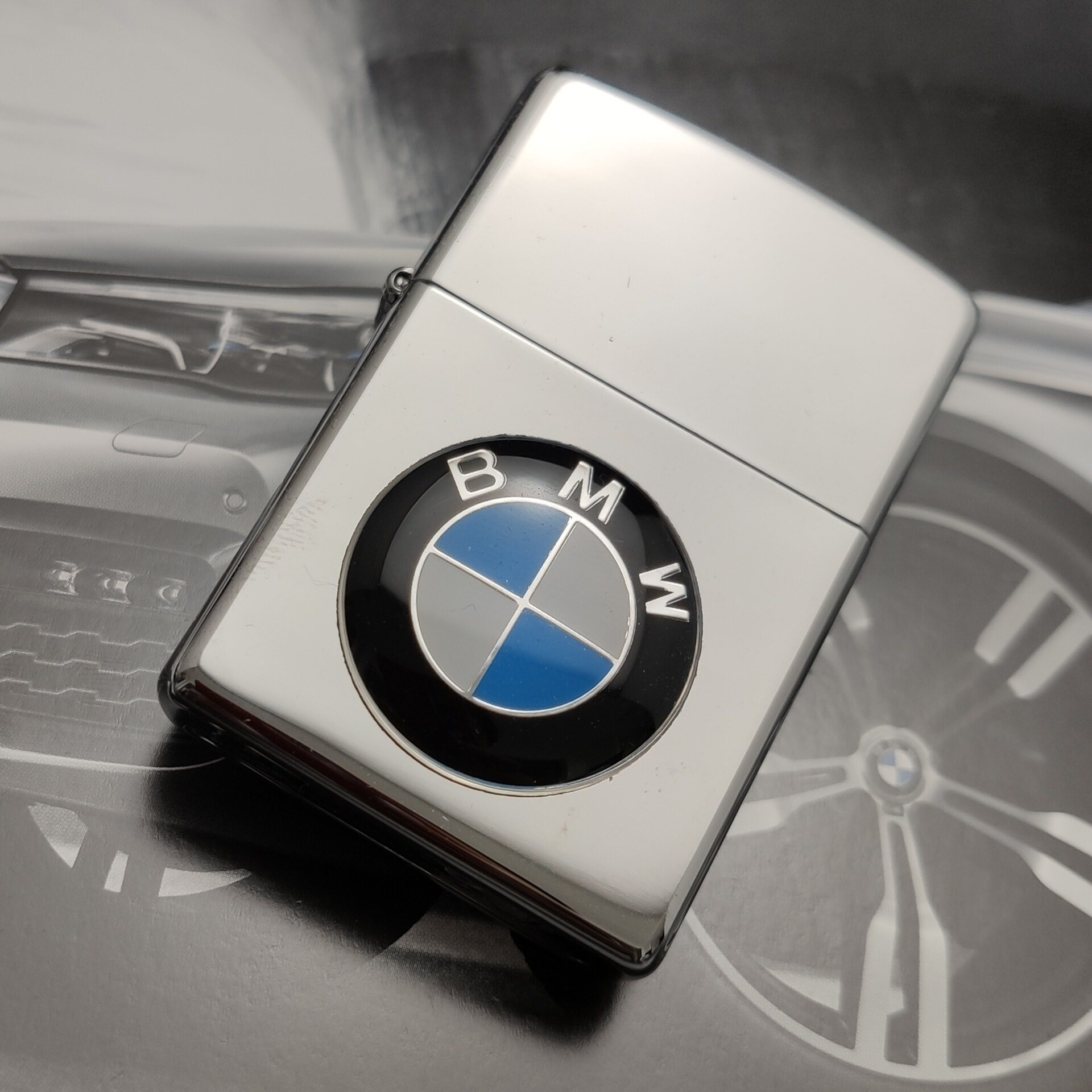 收藏原装正品zippo打火机正版芝宝宝马贴章美国zippo