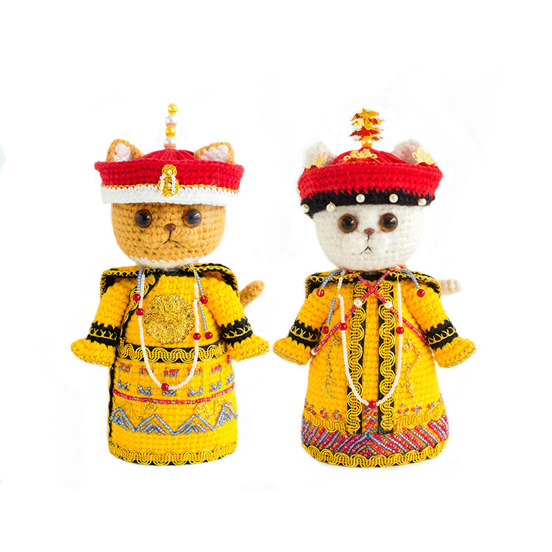苏苏姐家吾家猫皇摆件手工diy编织自制作钩针玩偶材料包毛线团飝-mc