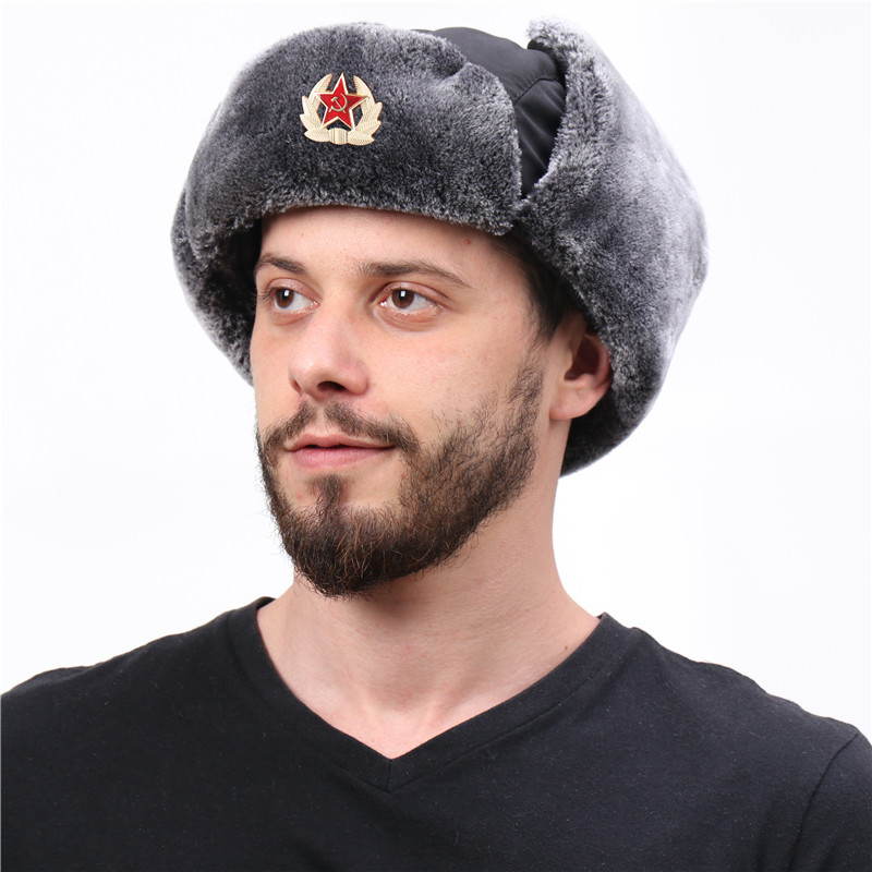 苏联徽章雷锋防风防水男女户外加厚护耳俄罗斯帽子