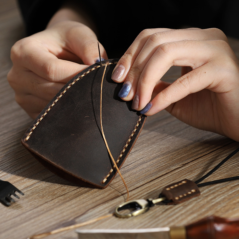 钥匙包老街记忆手工皮具汽车真皮diy自制礼物复古钥匙包