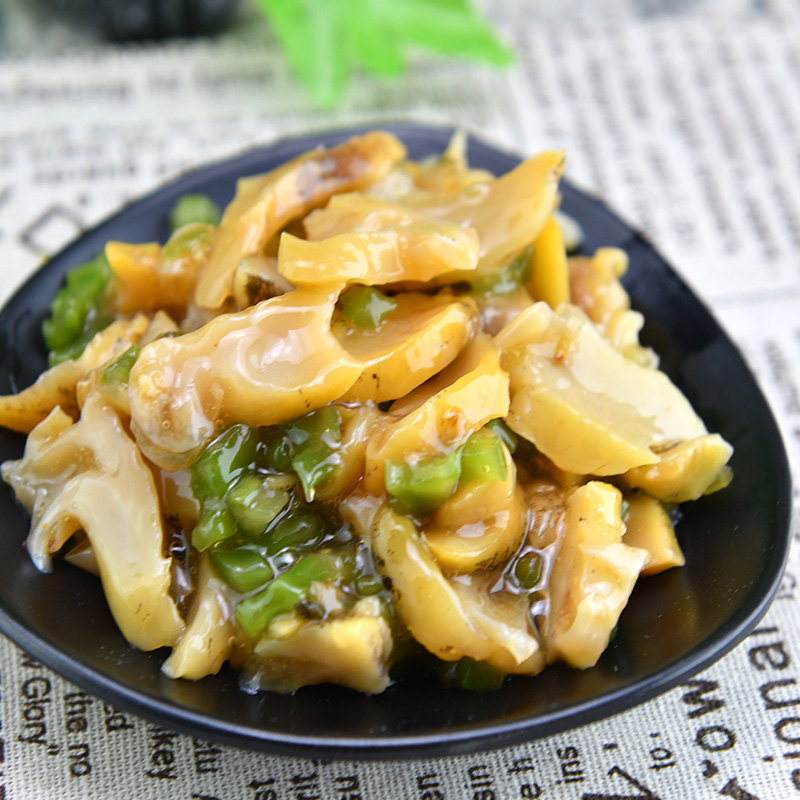 芥末味螺片500克日式刺身料理海螺寿司下酒小菜贝类制品