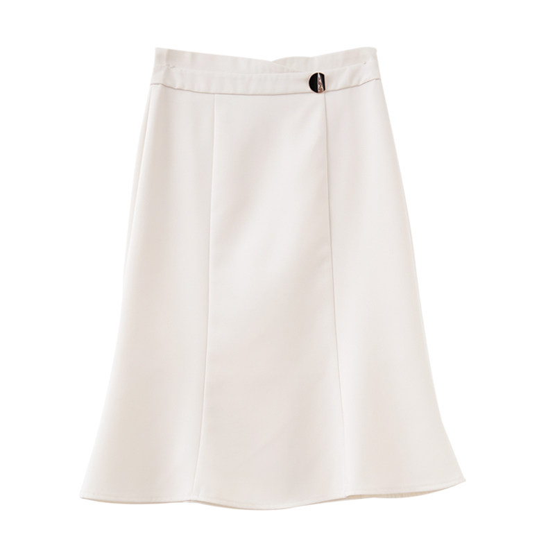 婉约半身鱼尾中长立裁六片女人味百搭优雅淑女半身裙