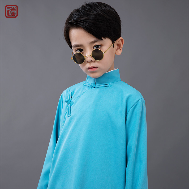 男童长袍马褂民国男装学生舞台演出演出服服装儿童演出服