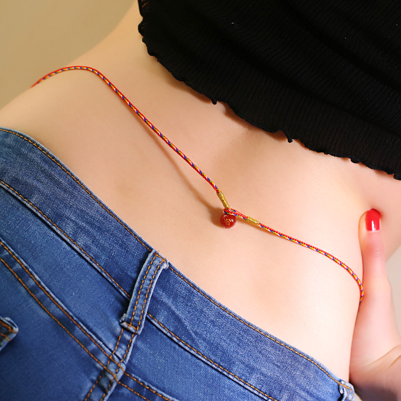 性感生肖红腰男女本命年虎年肚皮腰带腰绳装饰其它首饰