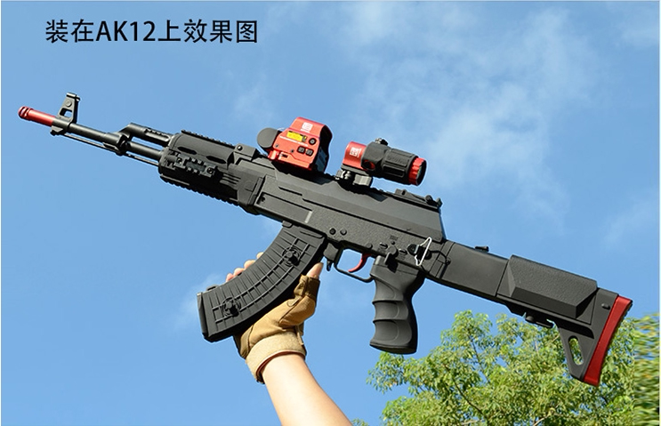 m4改装nerf水弹配件四倍镜551/552全息镜锦明8代红点瞄准器98k镜
