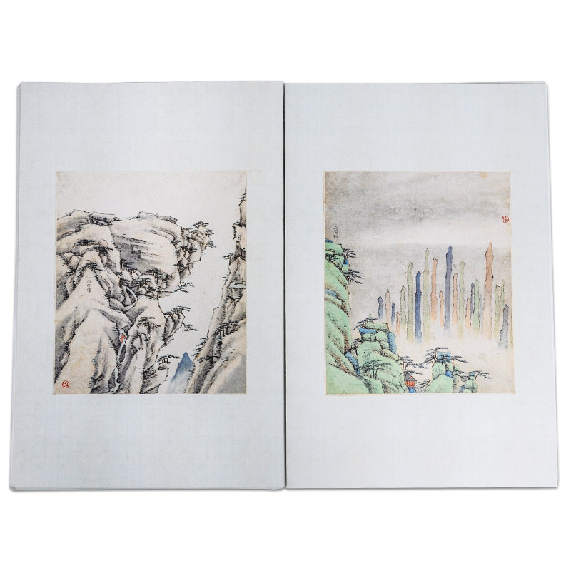 故宫名家册页弘仁黄山图册故宫博物院出版旗舰店纸上作家手作