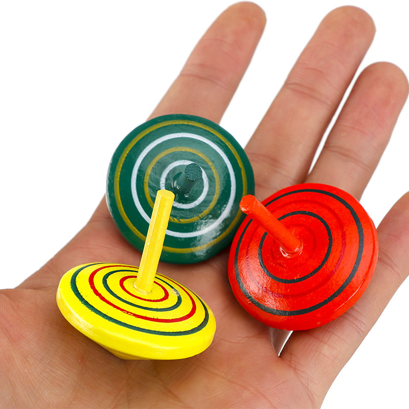 木质手转陀螺儿童幼儿园教具小玩意创意解压礼物陀螺