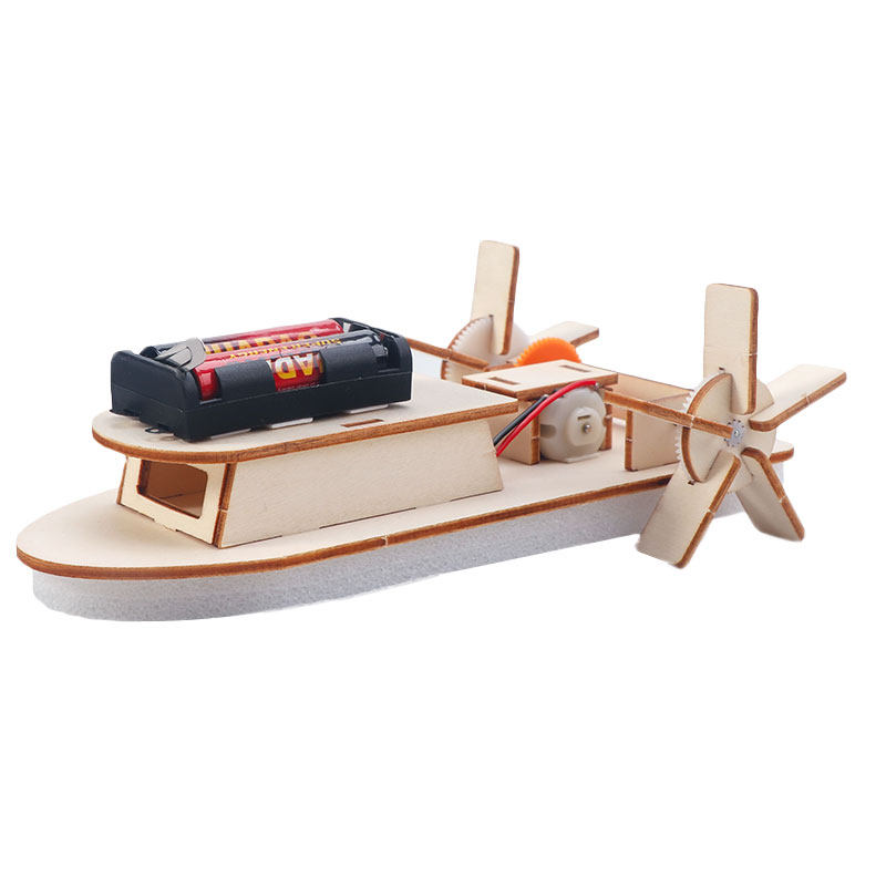 diy双桨轮船儿童科学制作小发明学生幼儿园手工科学实验