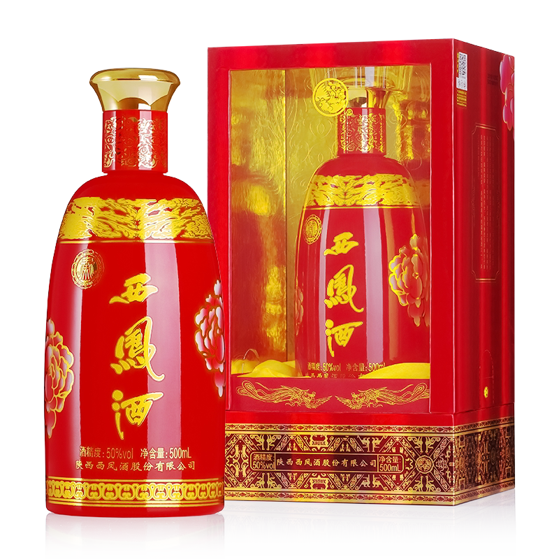 西凤酒50度秦凤香型婚宴送礼盒装纯粮食西风高度白酒整箱6瓶