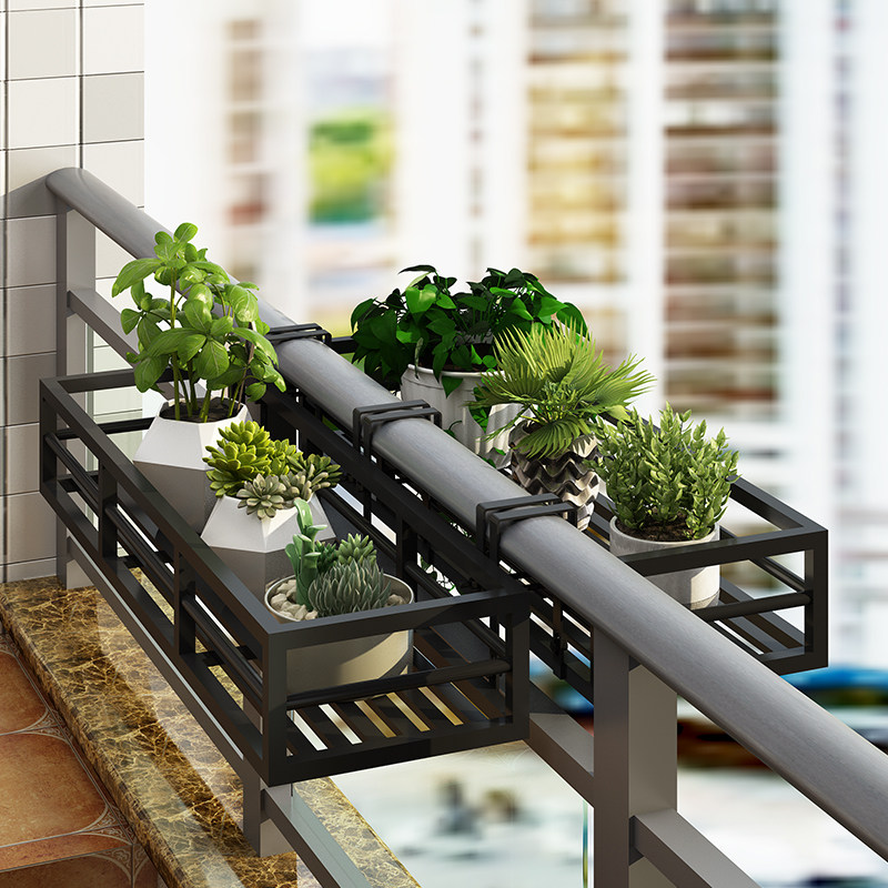 阳台花箱悬挂不锈钢花盆挂架绿萝多肉挂式花架花架