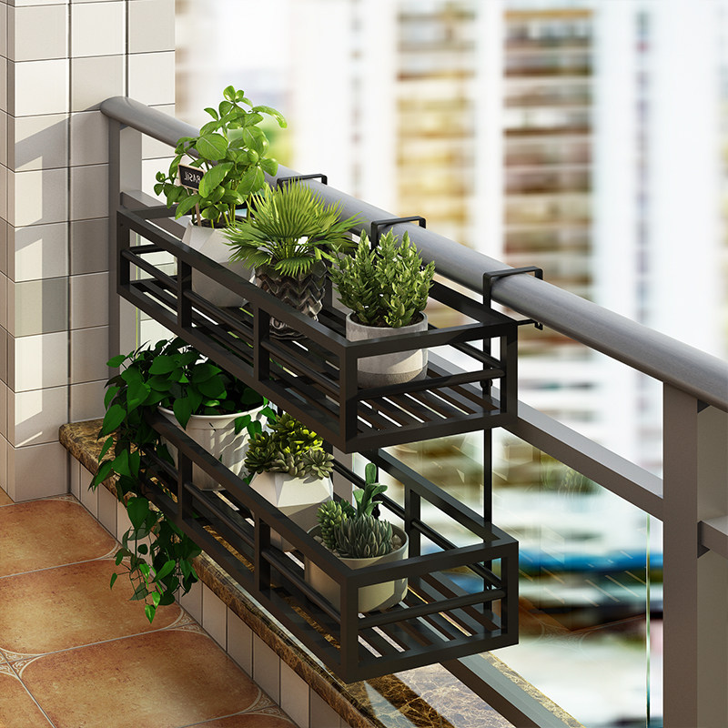 阳台花箱悬挂不锈钢花盆挂架绿萝多肉挂式花架花架