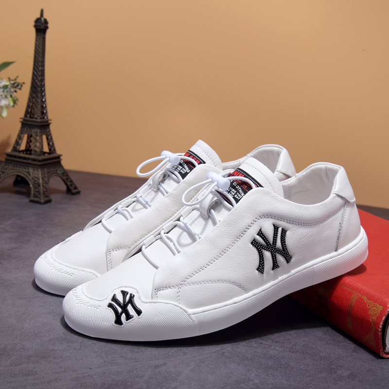 欧洲站2022秋季新款真皮板鞋一脚蹬百搭低帮白色透气青年休闲鞋子