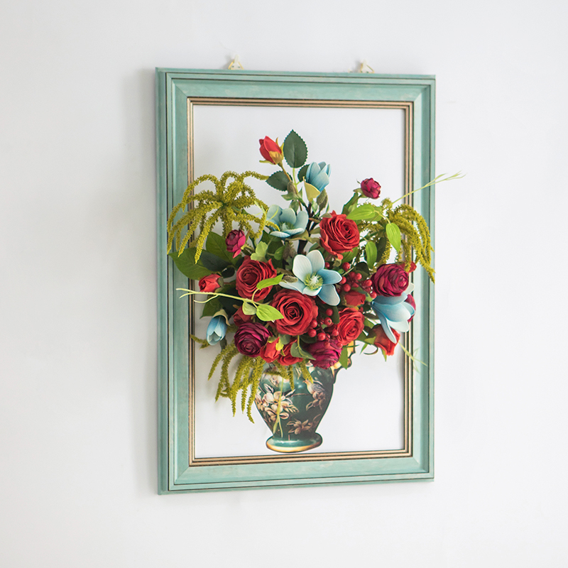 创意立体花艺壁挂相框干花绢花混搭插花画框仿真花