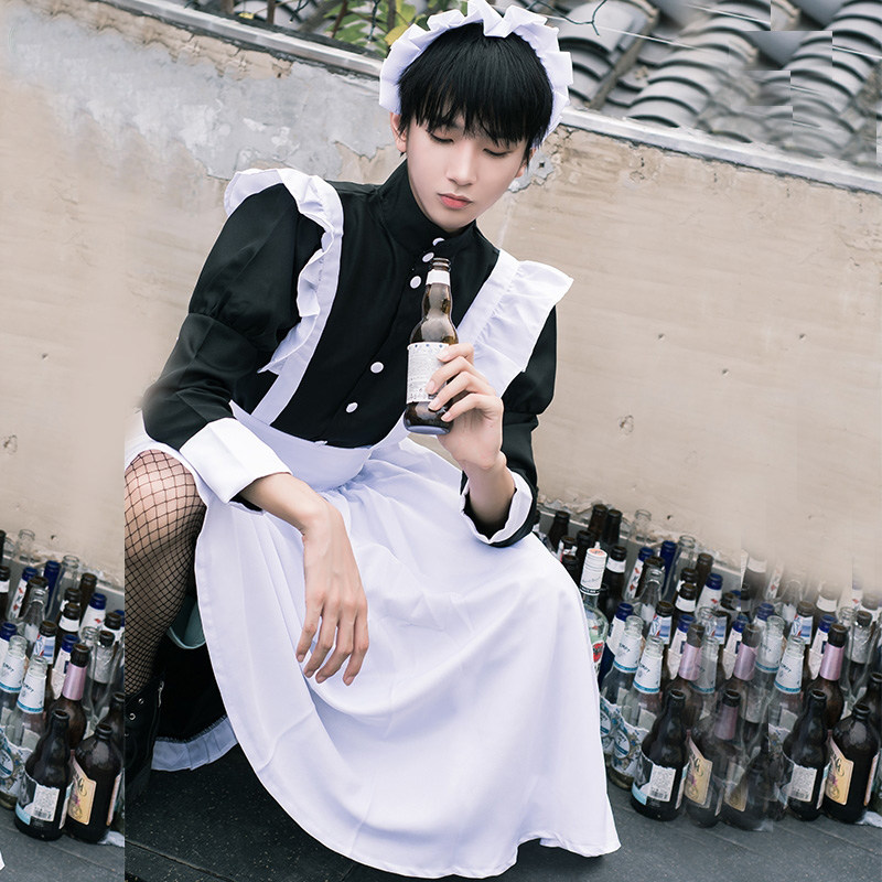 男穿女仆女装大佬cosplay服装日系可爱洛丽塔伪娘民族服装