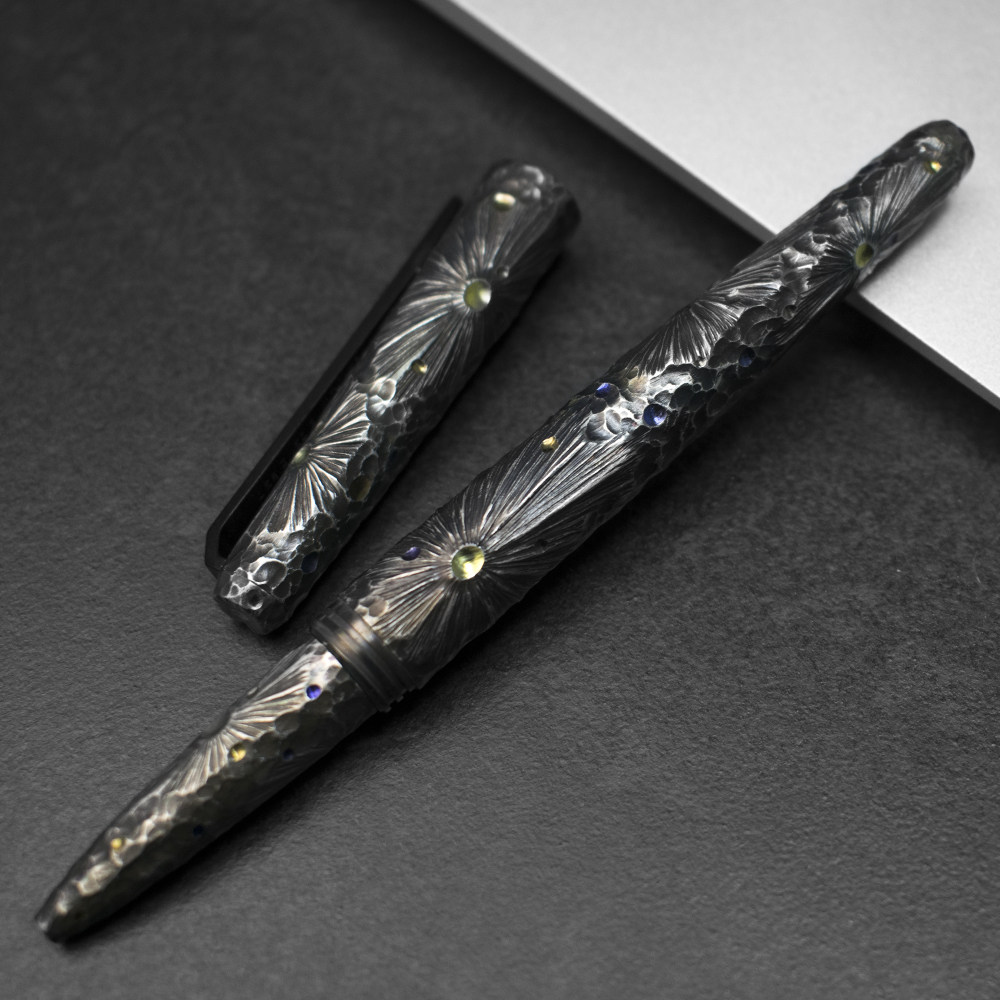 手工北斗作锥甲金纯战术梵高文创签字笔edc雕刻宝珠