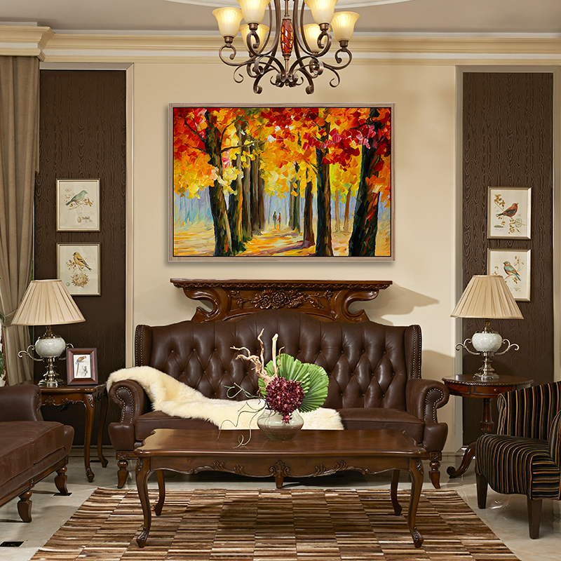 风景油画客厅装饰装饰画画艺术挂画美式餐厅玄关现代装饰画