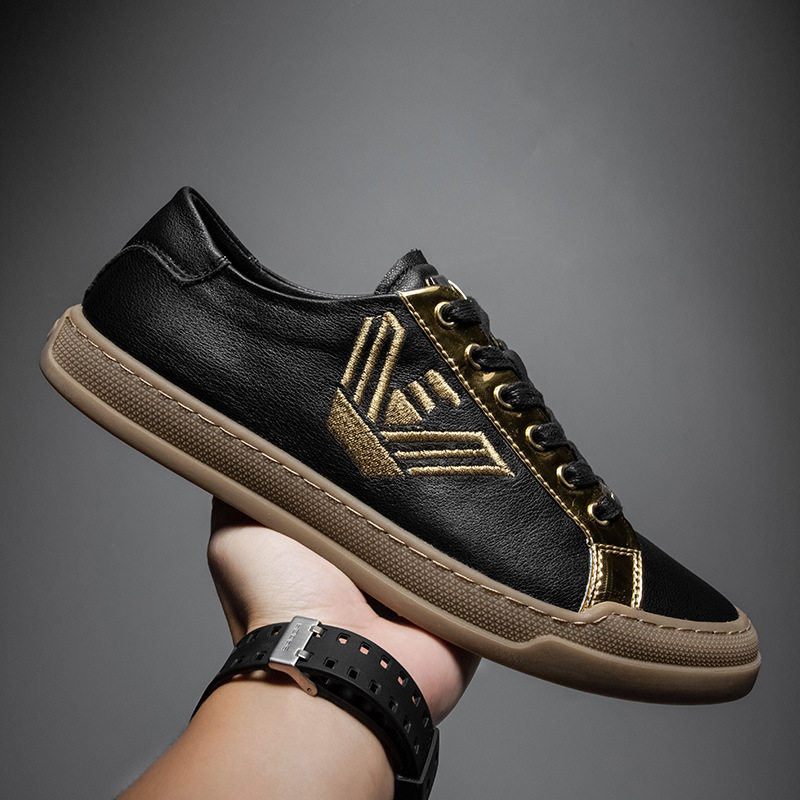 2021利登阿玛尼男鞋春季男士真皮小白单鞋