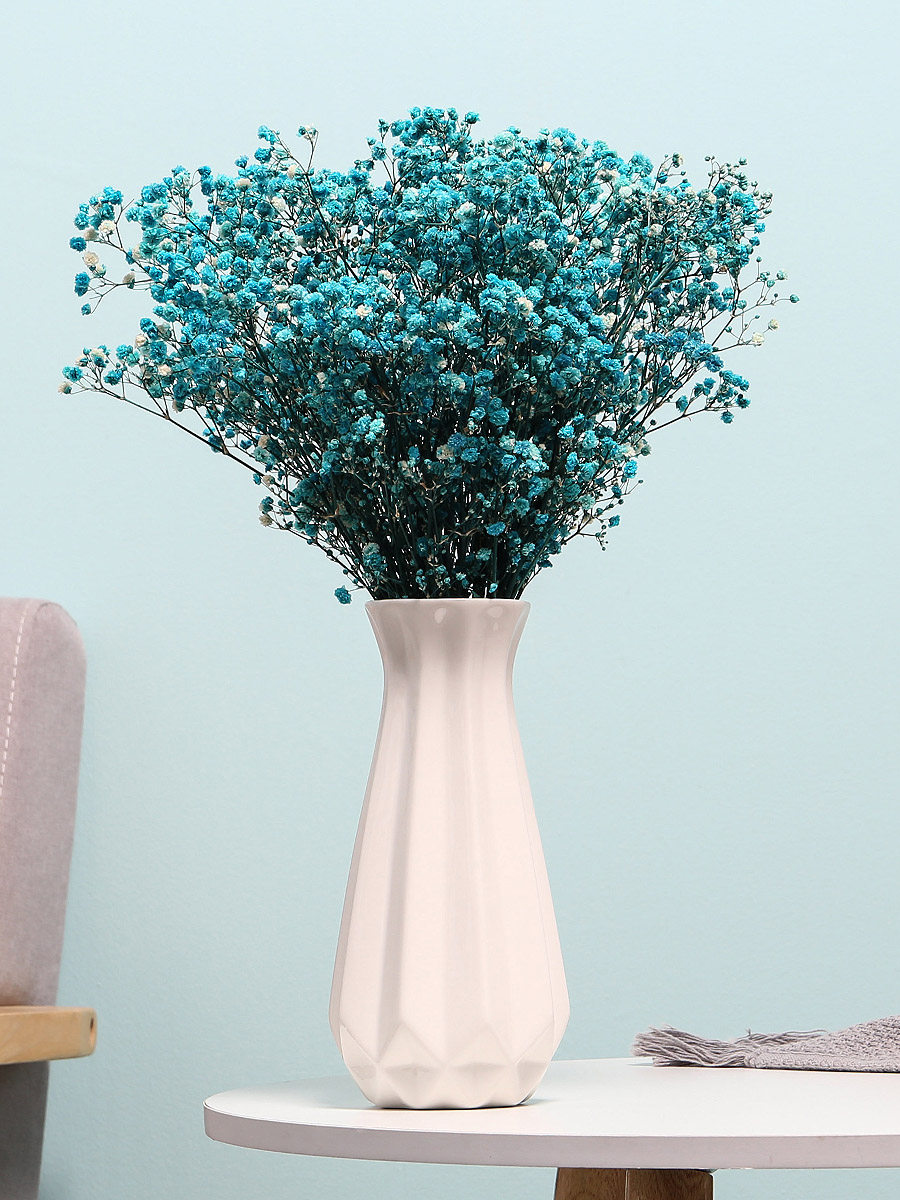 插花简约陶瓷花瓶折纸小清新满天星客厅创意摆件花瓶