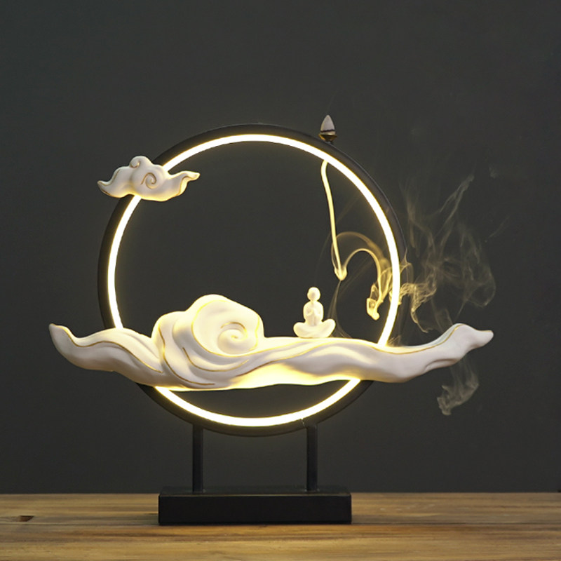 祥云禅意倒流香炉客厅办公室创意家居吊式香薰摆件香薰炉