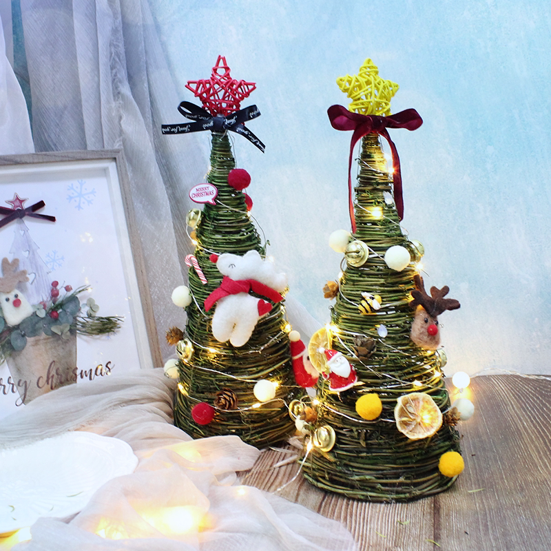 圣诞diy活动材料包手工手工圣诞树小夜灯usb接口圣诞装饰品