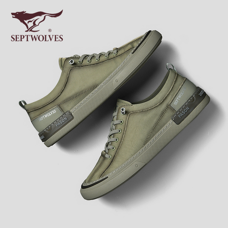 七匹狼鞋子男帆布鞋夏季透气男士休闲一脚蹬板鞋男鞋2022年新款潮