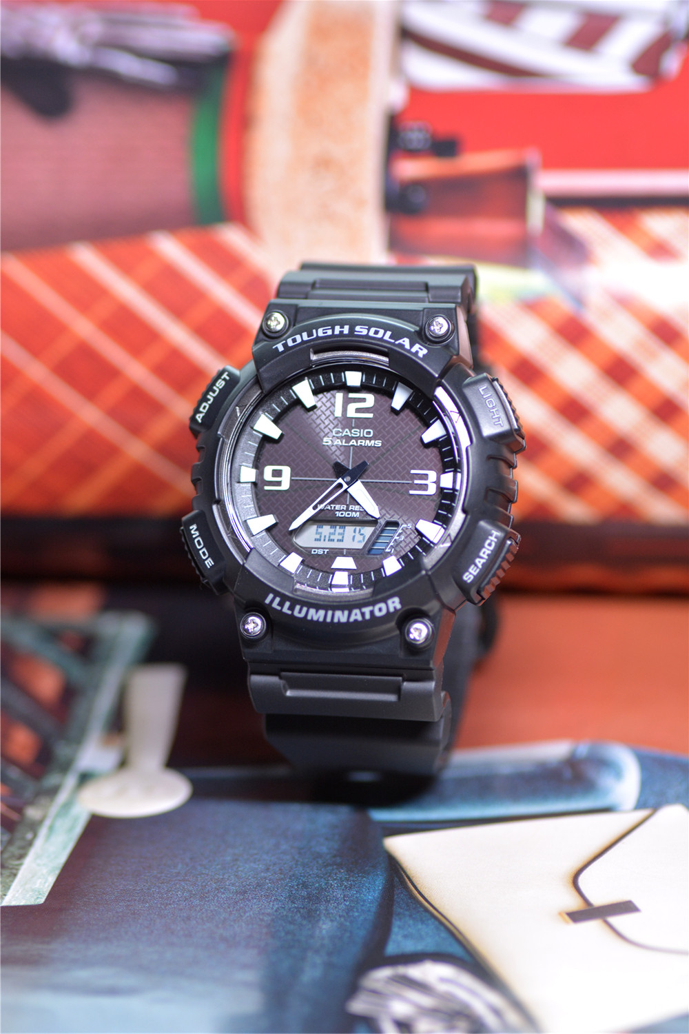 卡西欧太阳能表盘手表情侣学生双显aqs810w1a2a4a日韩腕表