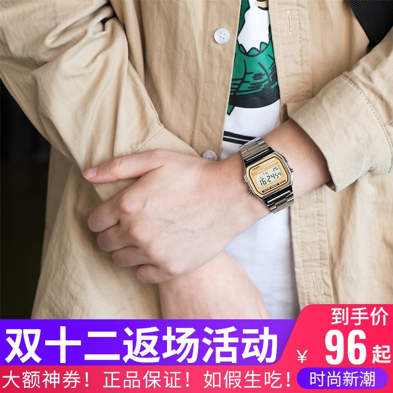 陈小春同款手表卡西欧casio a158wa f-84w f91wa代购小方块电子表