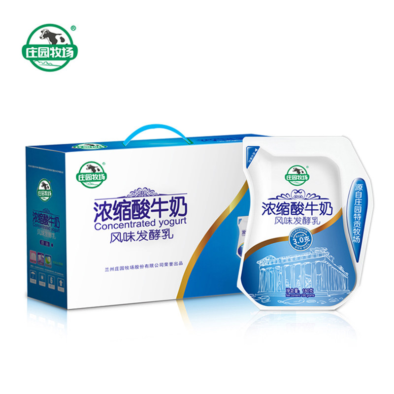 酸奶低温庄园牧场浓缩原味水果鲜奶发酵180g低温奶
