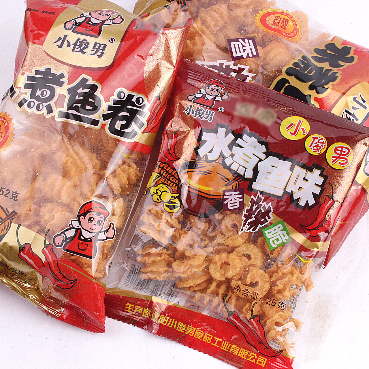 俊男麻辣水煮鱼味香辣8090儿时怀旧膨化零食膨化食品